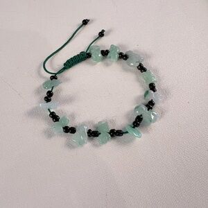 Genuine Jade Gemstone Chinese Calendar Beaded Adjustable Bracelet.